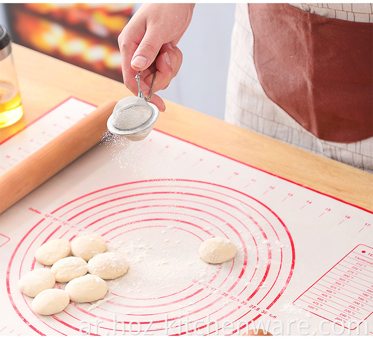 حصيرة خبز المعجنات السيليكون غير عصا كبيرة سميكة مع قياسات الخبز حصيرة هووز أدوات المطبخ